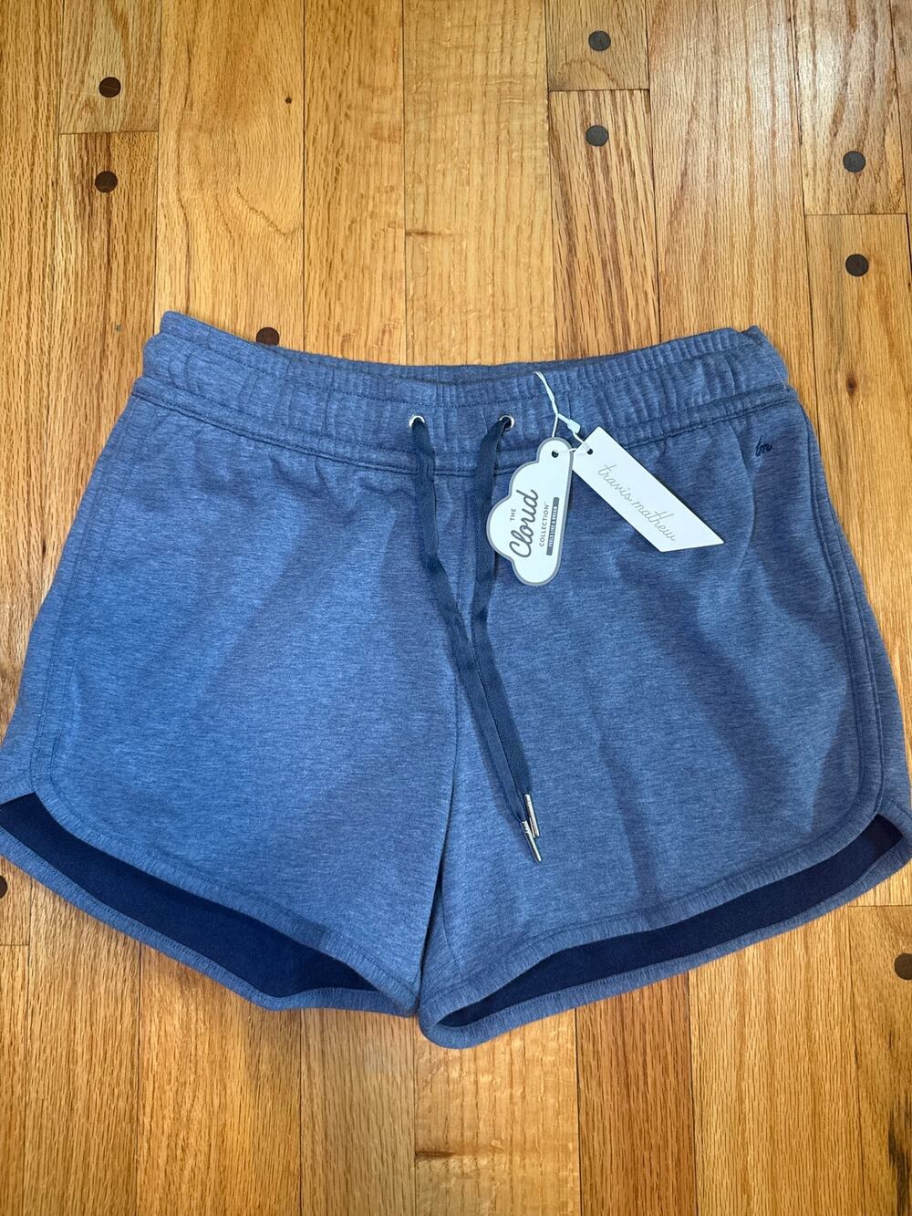 NEW TravisMathew Cloud Tie Shorts Women’s XS Heather Navy Lounge Athleisure